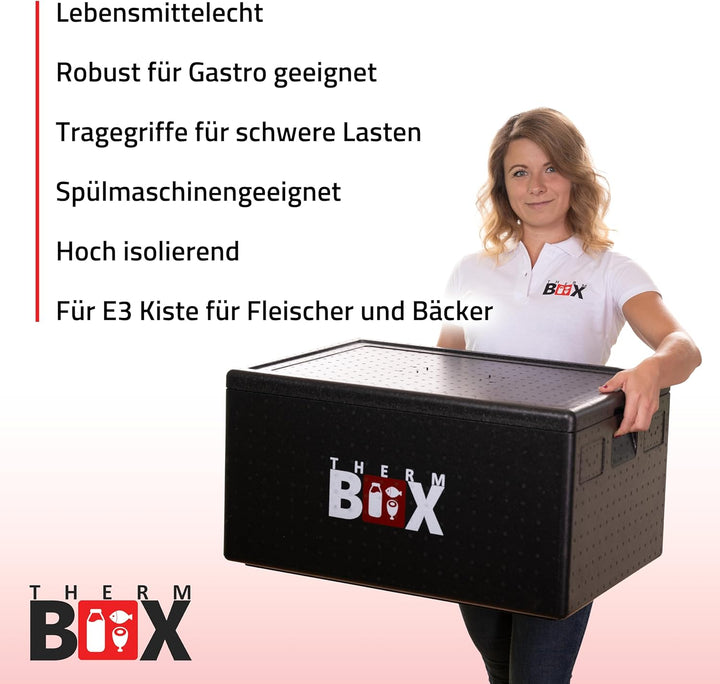 THERM BOX Styroporbox Profi gross mit Kühlakku für Kühlbox Transportbox Thermobehälter Wiederverwend