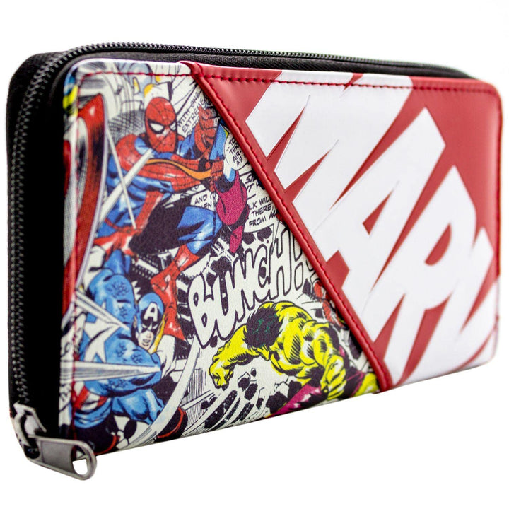 AVENGERS Avenger Comic-Stil Superhelden Charaktere Portemonnaie Clutch Münzfach & Kartenhalter, Rot