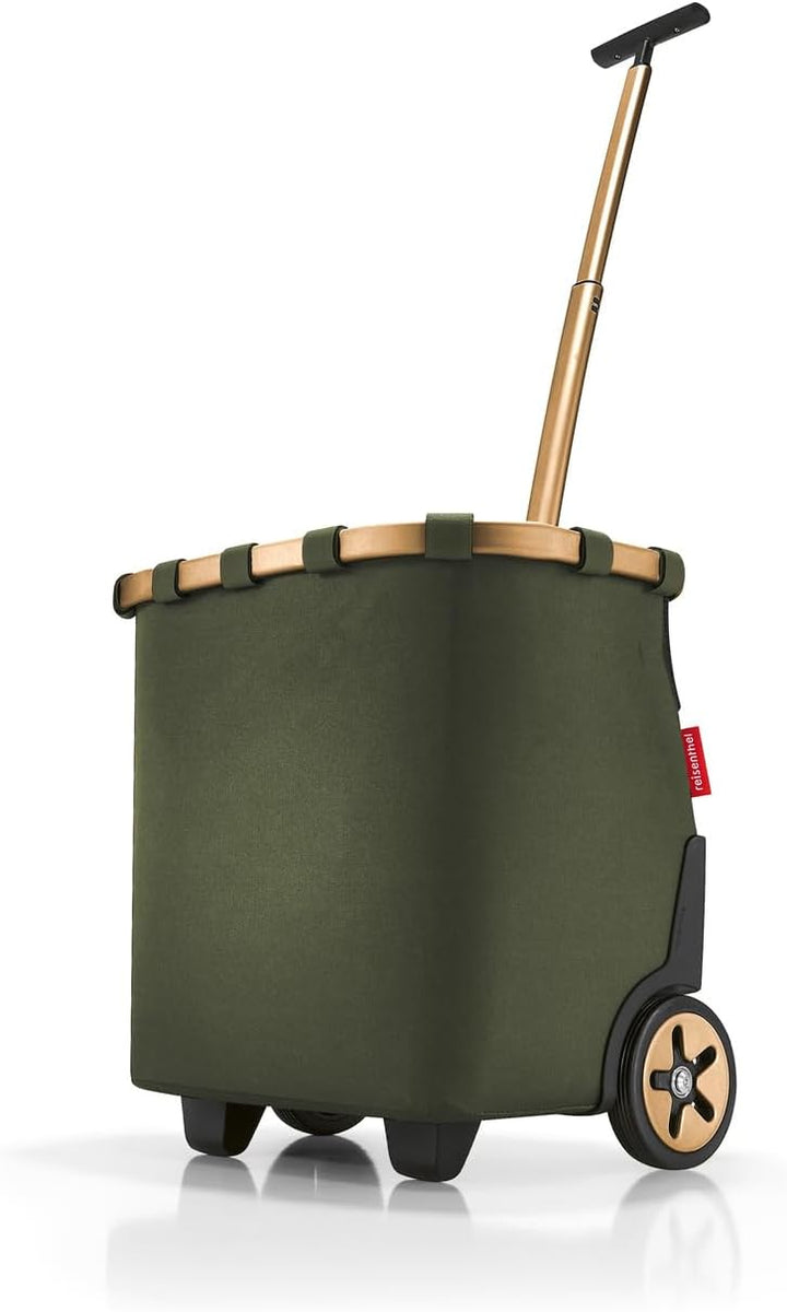 reisenthel carrycruiser Forest Gold – Tragbarer Einkaufstrolley mit stabilem Aluminiumrahmen, Schult