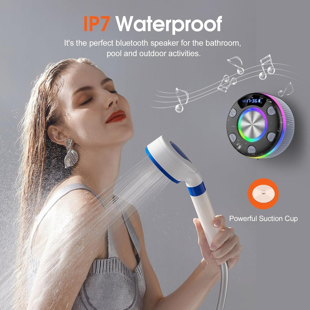 PRSCFUM Bluetooth Lautsprecher, Musikbox Bluetooth, Bluetooth 5.3 Box, IP7 wasserdichte Klein Lautsp