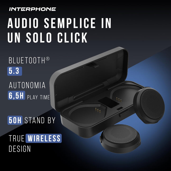 Interphone Zero True Wireless Headset für Motorradhelm, für Motorroller, Wintersport, Bluetooth 5.3,