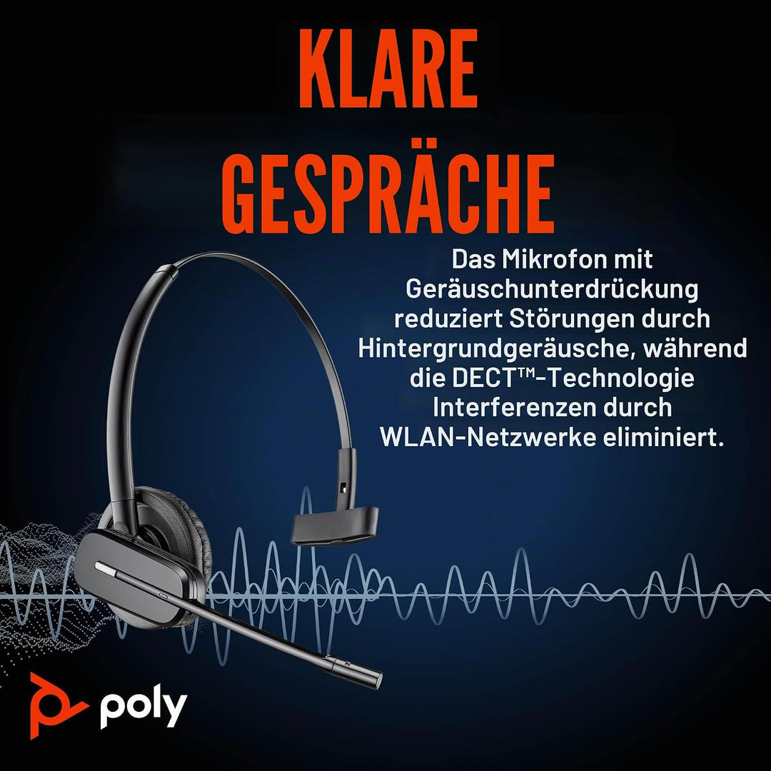 Poly DECT Headset CS540 konvertibel etail 2024 Version Gestreift, 2024 Version Gestreift