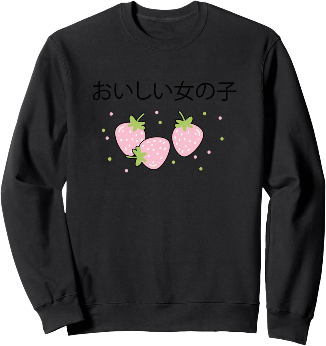 Erdbeere Japanisch Kawaii Niedliche Erdbeer Shake Sweatshirt
