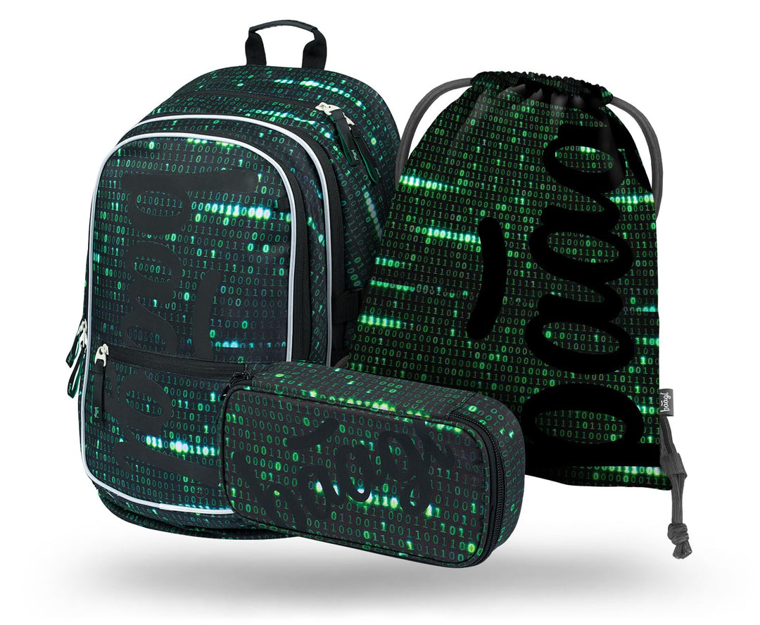 Baagl Schulrucksack Set Jungen 3 Teilig, Schultasche für Grundschule Volksschule, Grundschule Ranzen