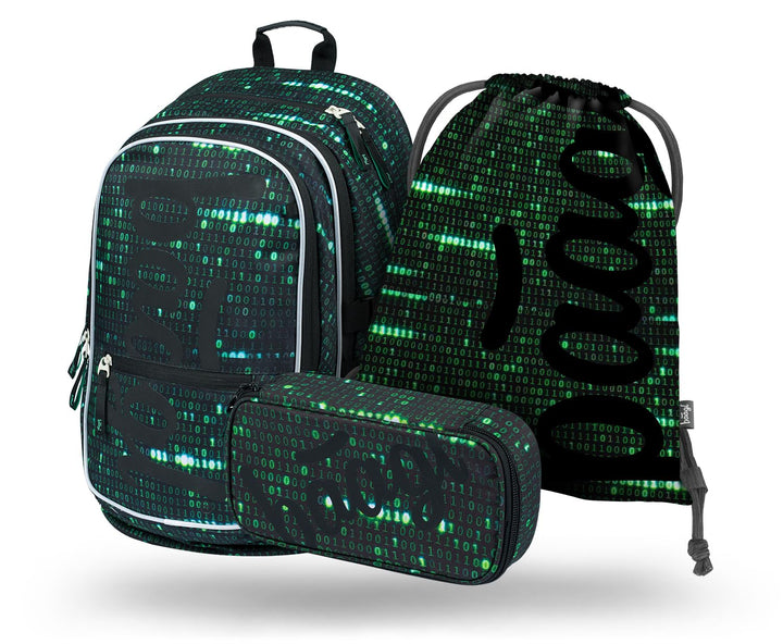 Baagl Schulrucksack Set Jungen 3 Teilig, Schultasche für Grundschule Volksschule, Grundschule Ranzen