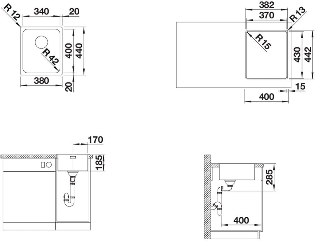 BLANCO SOLIS 340-IF | Edelstahl | Einbauart: Einbau von Oben & Flächenbündig | ohne Ablauffernbedien