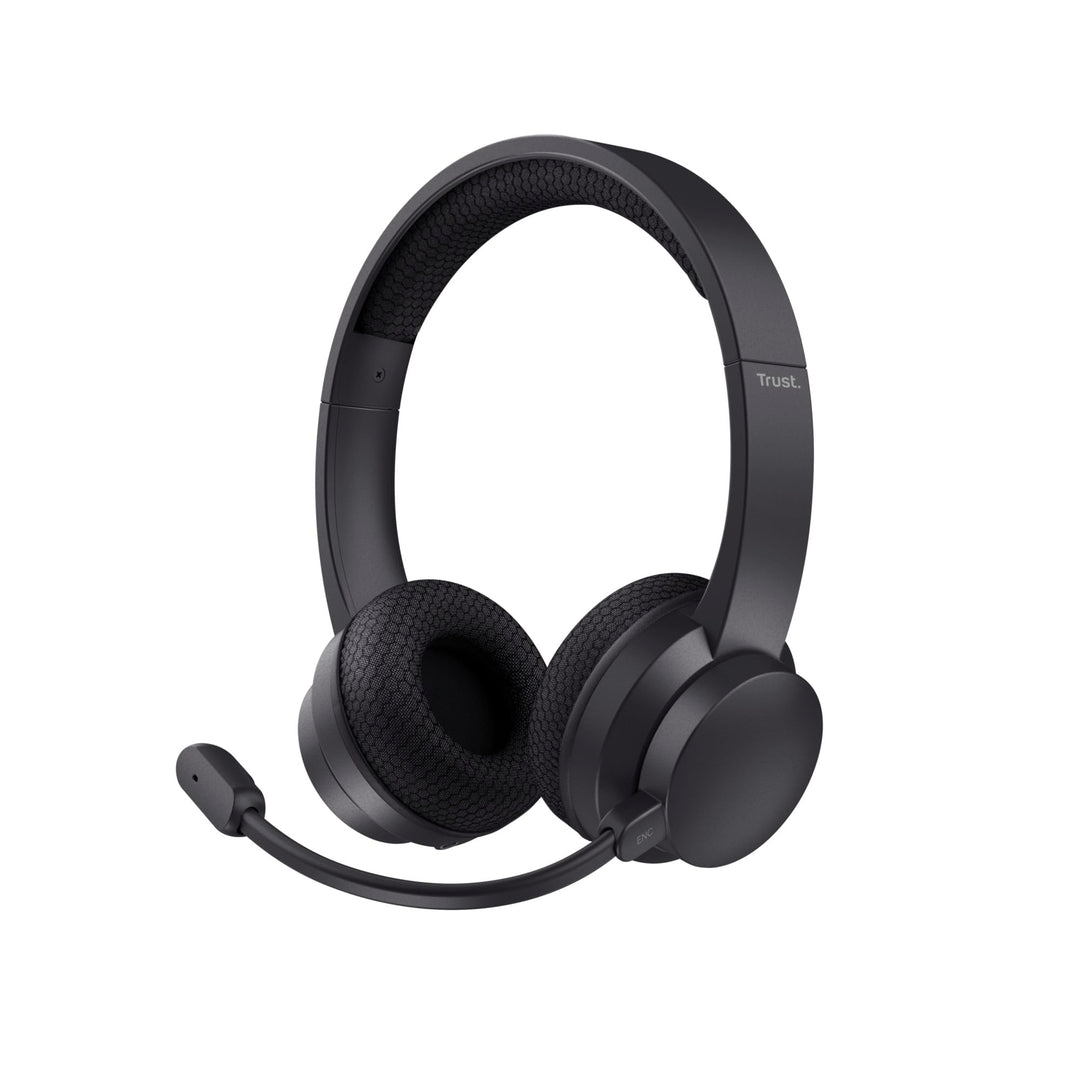 Trust Roha II Kopfhörer Kabellos Bluetooth mit Dual ENC Mikrofon, 85% Recyclingkunststoff, Aufladbar