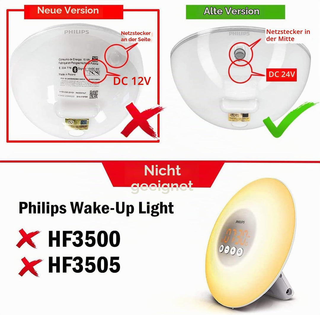 KFD Netzteil 24V Netzadapter Ladegerät für Philips HueGo LED HF12 HF18 HF24 SmartSleep Wake-up Light