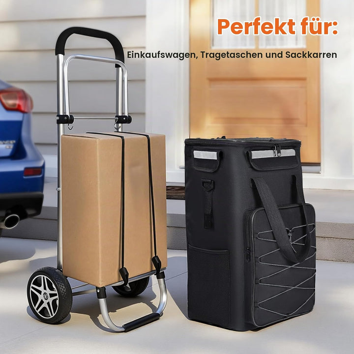YEAUPE PRO 3in1 Einkaufstrolley mit Kühlfach, 50L Einkaufsroller mit Abnehmbarer Tasche, Max. 25kg B