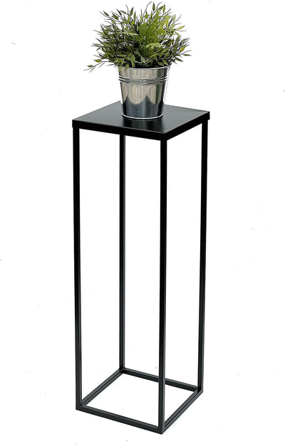 DanDiBo Blumenhocker Metall Schwarz 70 cm Eckig Blumenständer Beistelltisch FRA-005 Blumensäule Mode