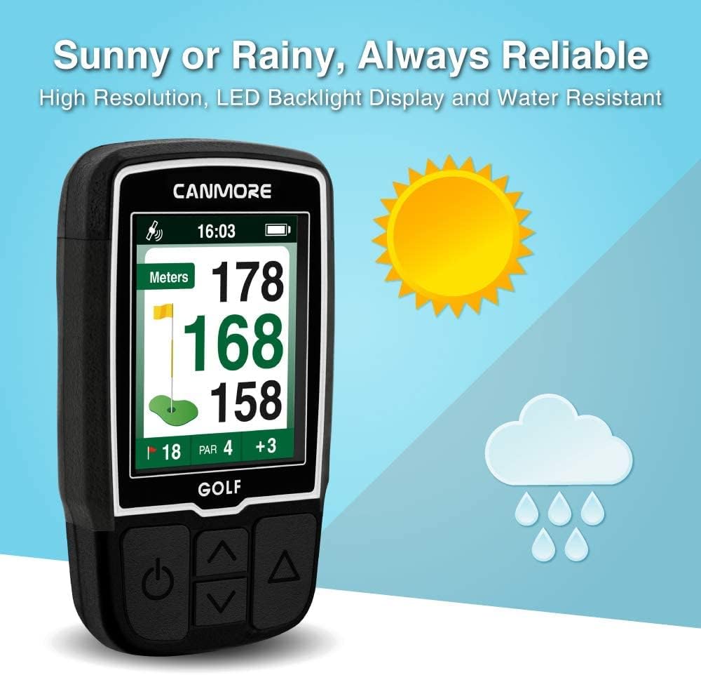 Canmore HG200 Golf-GPS – Wasserdichtes 2-Zoll-Vollfarbdisplay mit über 41.000 wichtigen Golfplatzdat