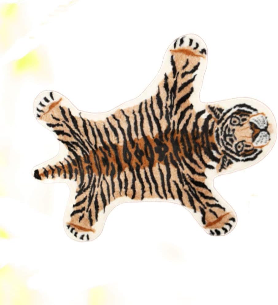 SuPVOX Teppich mit Leopardenmuster, Kunstfell, Fussmatte, rutschfest, für Wohnzimmer, Schlafzimmer,