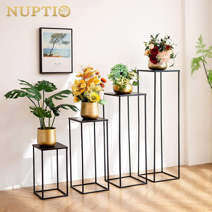 Nuptio Schwarze Vase für Hochzeitsdekoration 2 Stück 60cm Hohe Pflanzenständer Blumenvasen für Hochz