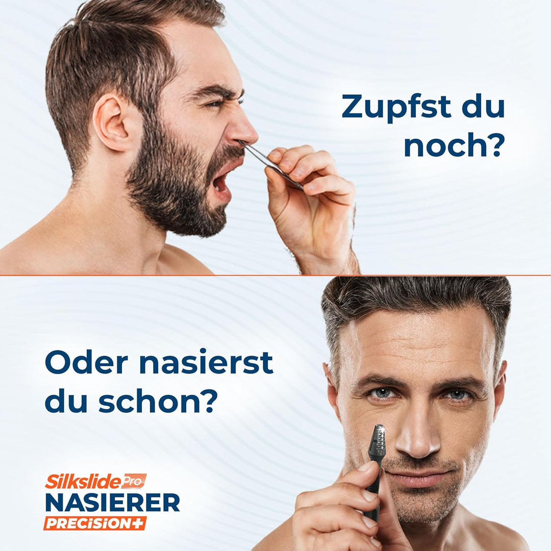SilkslidePro Nasierer 2er Set - Nasenhaartrimmer Herren - Nasenhaarentferner - Hochpräzise Klingen a