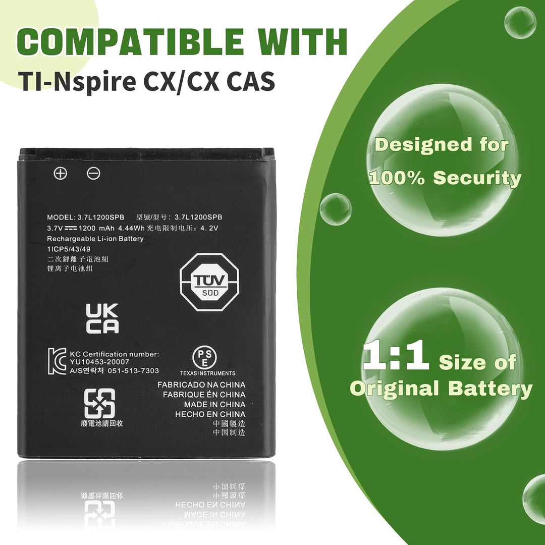 Neu L1200SPB Akku Ersatz Kompatibel mit Texas Instruments AkkuTI-Nspire CX and CX CAS Ersatzbatterie