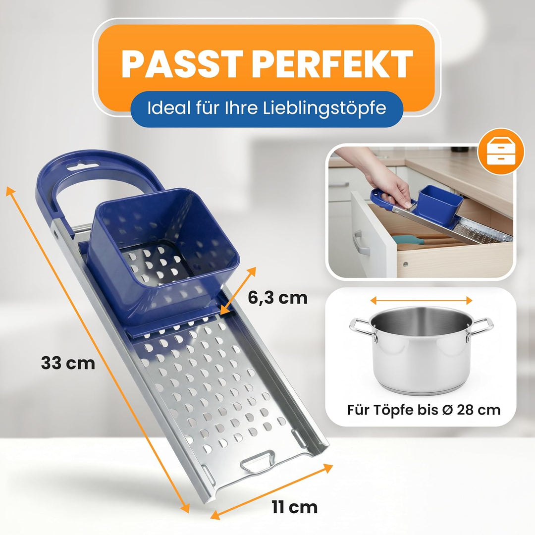 EUROHOME Spätzlereibe Edelstahl Kunststoff mit "Nase" für lange Spätzle - Spätzlehobel 33 x 11 x 6,3