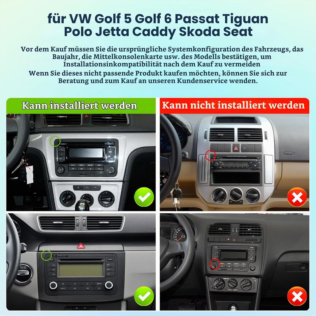 [8Core 6G+128G] Inefala Android 15 Autoradio für VW Golf Passat Tiguan Polo Caddy Touran Seat mit Wi