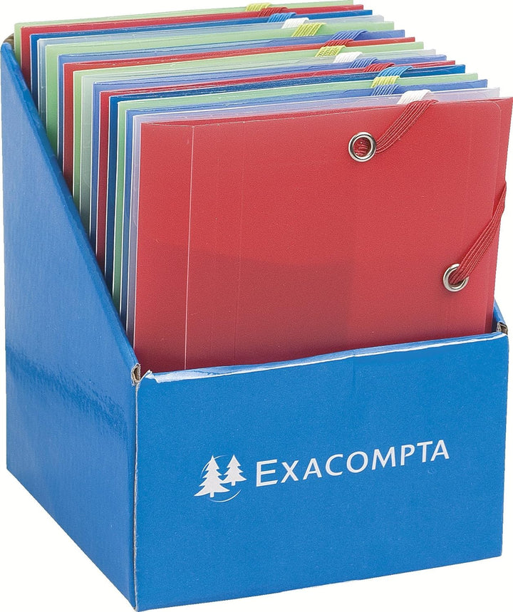 Exacompta 50889E Packung (mit 10 Sammelmappen Chromaline PP, Pocket Format 12 x 16 cm, 3 Klappen, Gu