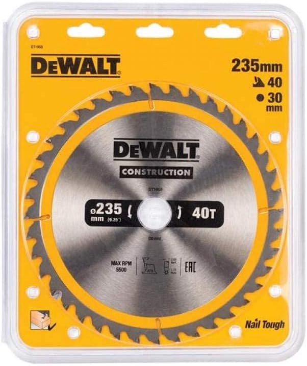 DeWalt Bau-Kreissägeblatt für Stationärsägen/Kreissägenblatt (235/30 mm 40WZ, universeller Einsatz u