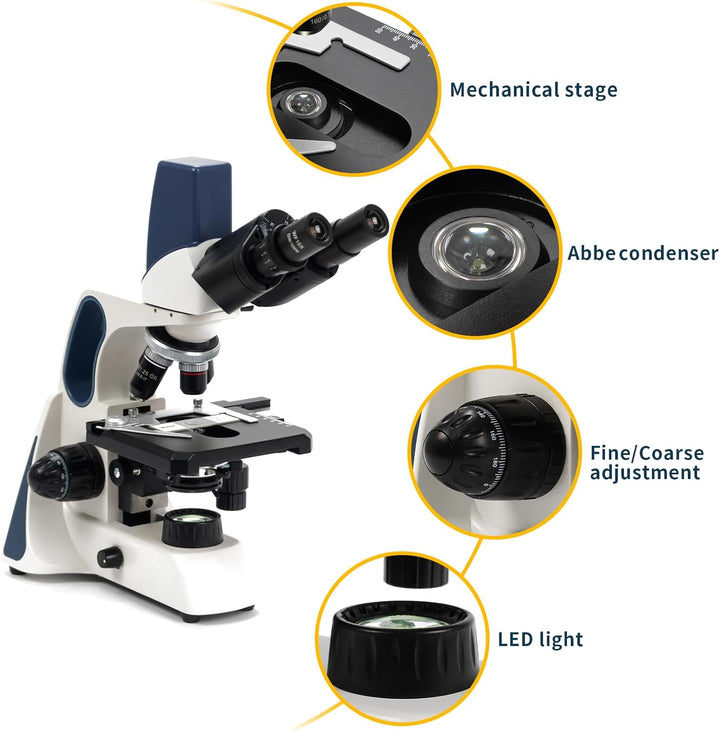 Swift DMSW-300 Compound-Binokularmikroskop, 40X-1600X Vergrösserung, wiederaufladbares digitales Lab