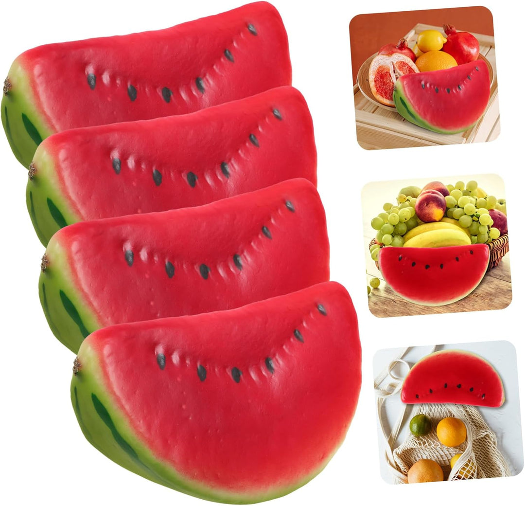 ADOCARN 4stücke Gefälschte Wassermelonenscheiben-Modelle Realistische Fruchtdekorationen Simulierte