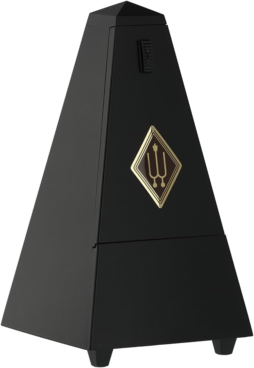 Wittner Metronom 816M Holzgehäuse mit Glocke Taktell Pyramidenform schwarz matt, schwarz matt