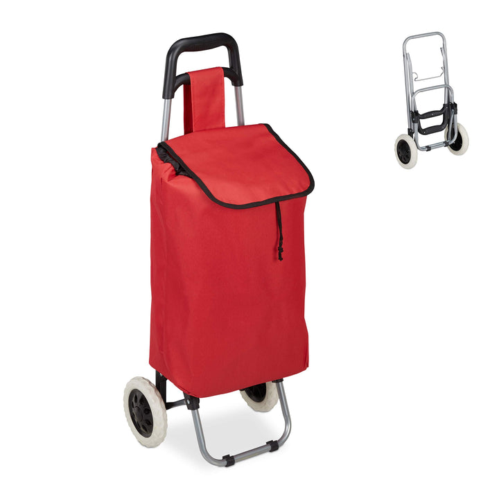 Relaxdays Einkaufstrolley, klappbar, 25 L Einkaufstasche mit Rollen, bis 10 kg belastbar, HBT: 91 x