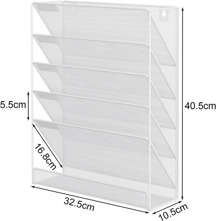 EasyPAG 6 Fächer Metall A4 Zeitschriftenhalter Wand Zeitschriften Wandhalter Aktenablage Dokumentenh