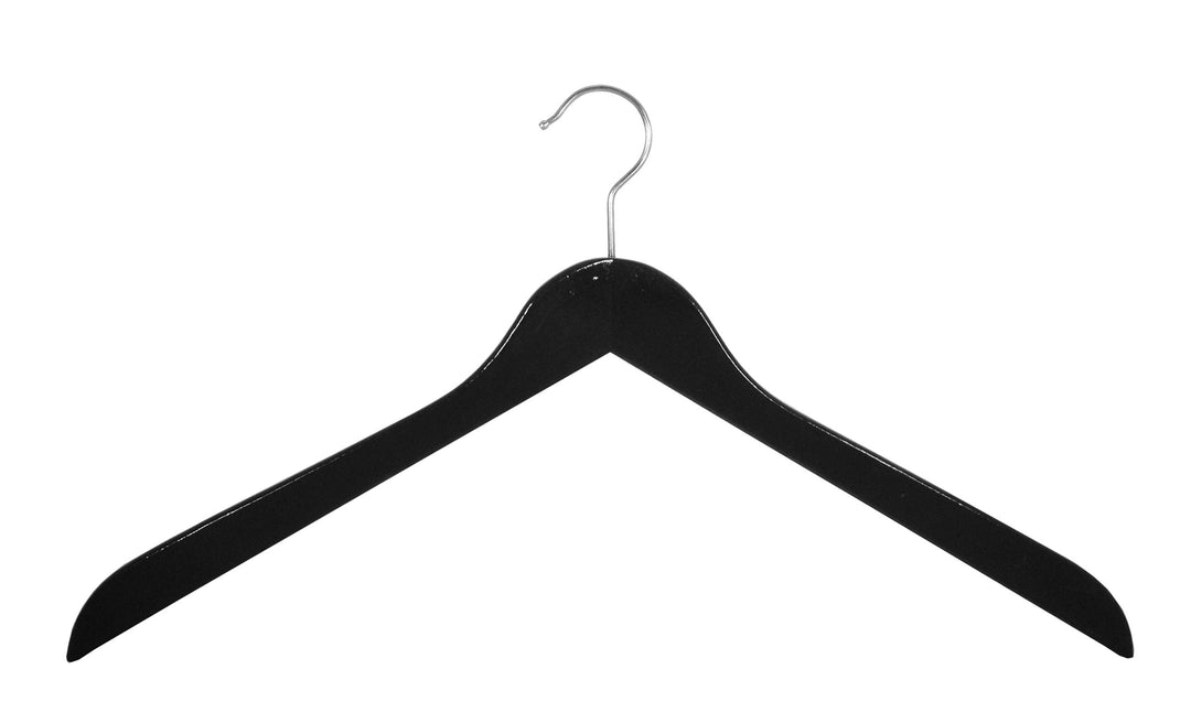 Holzbügel für Oberteile, Blusenbügel, XL, flach, 50 cm, schwarz, NEU, 5 Stück