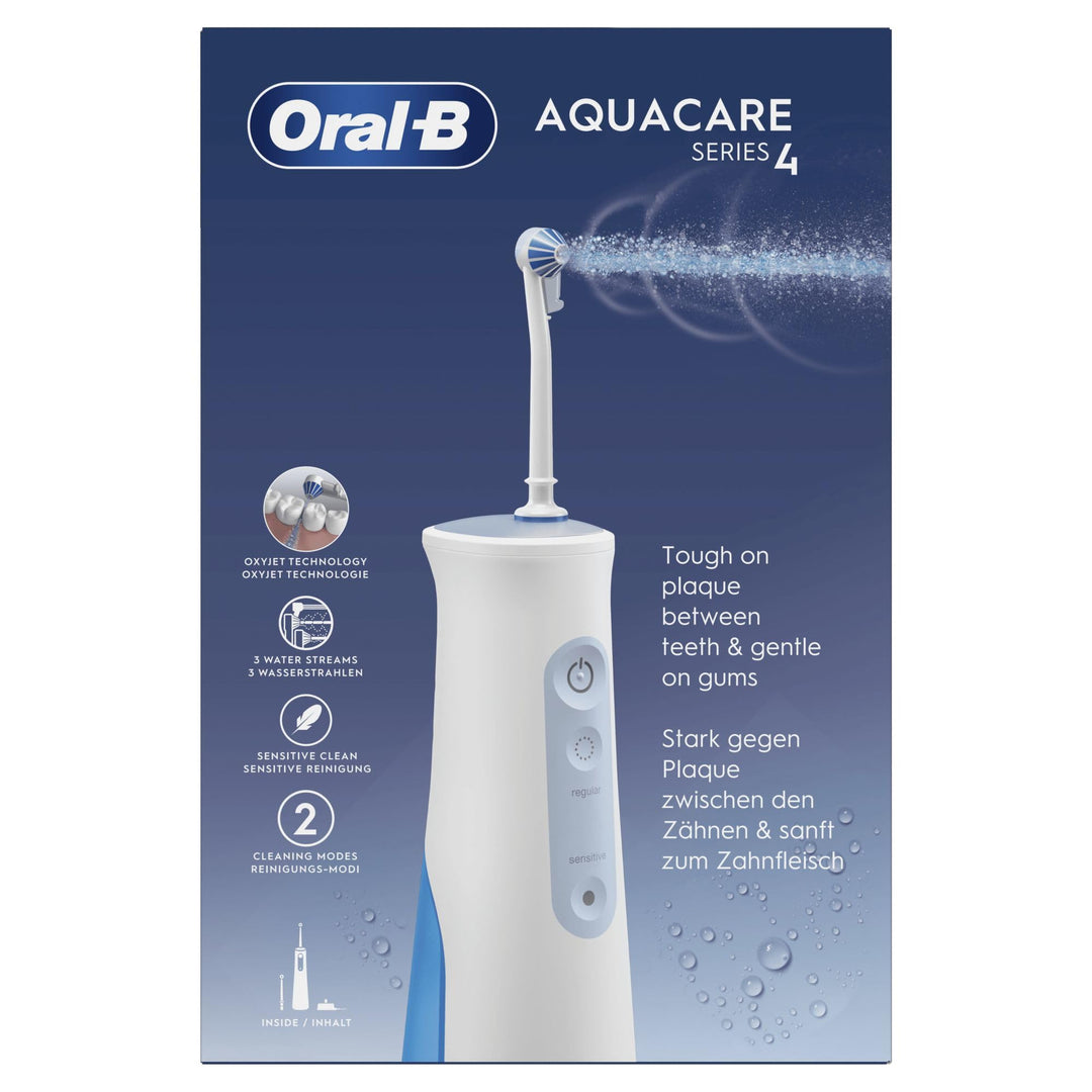 Oral-B AquaCare 4 Kabellose Munddusche, Zahnzwischenraumreiniger für sanfte Zahnreinigung &amp; gesünder