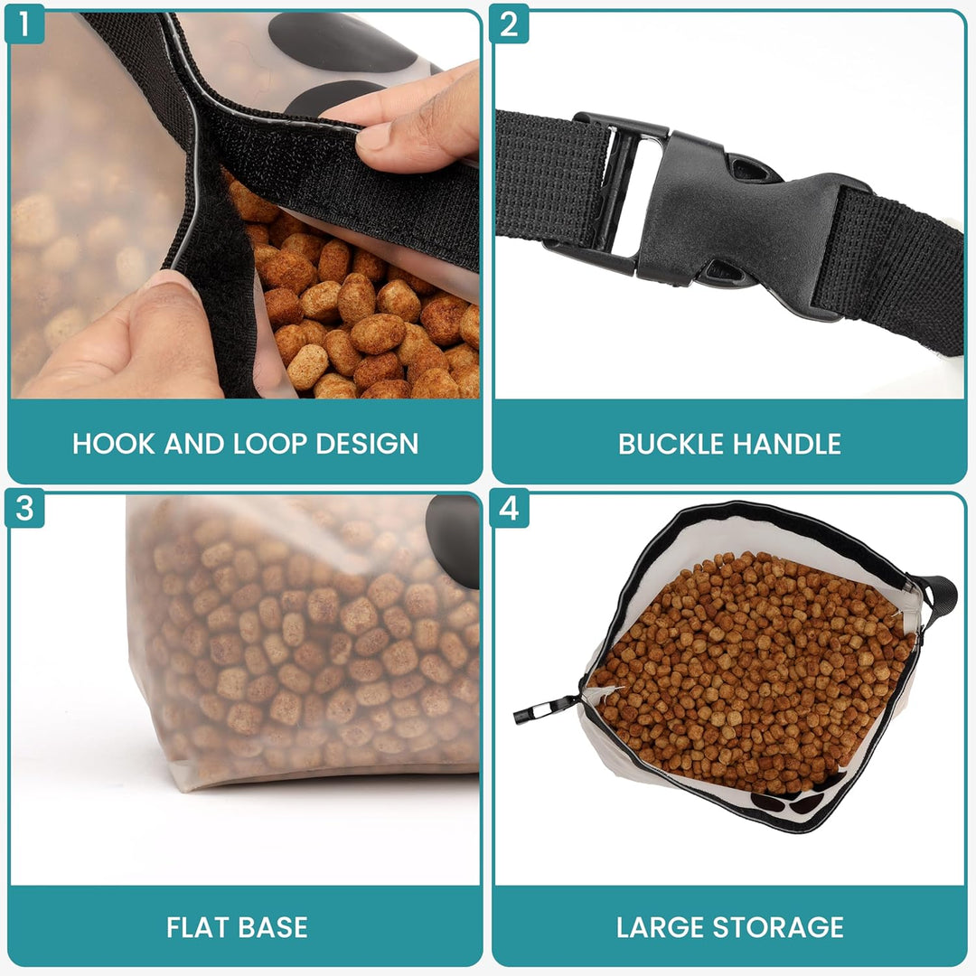 BELLE VOUS Hundefutter-Aufbewahrungsbeutel 2er Set - Futtertasche - Reise Hundenapf für Hundefutter