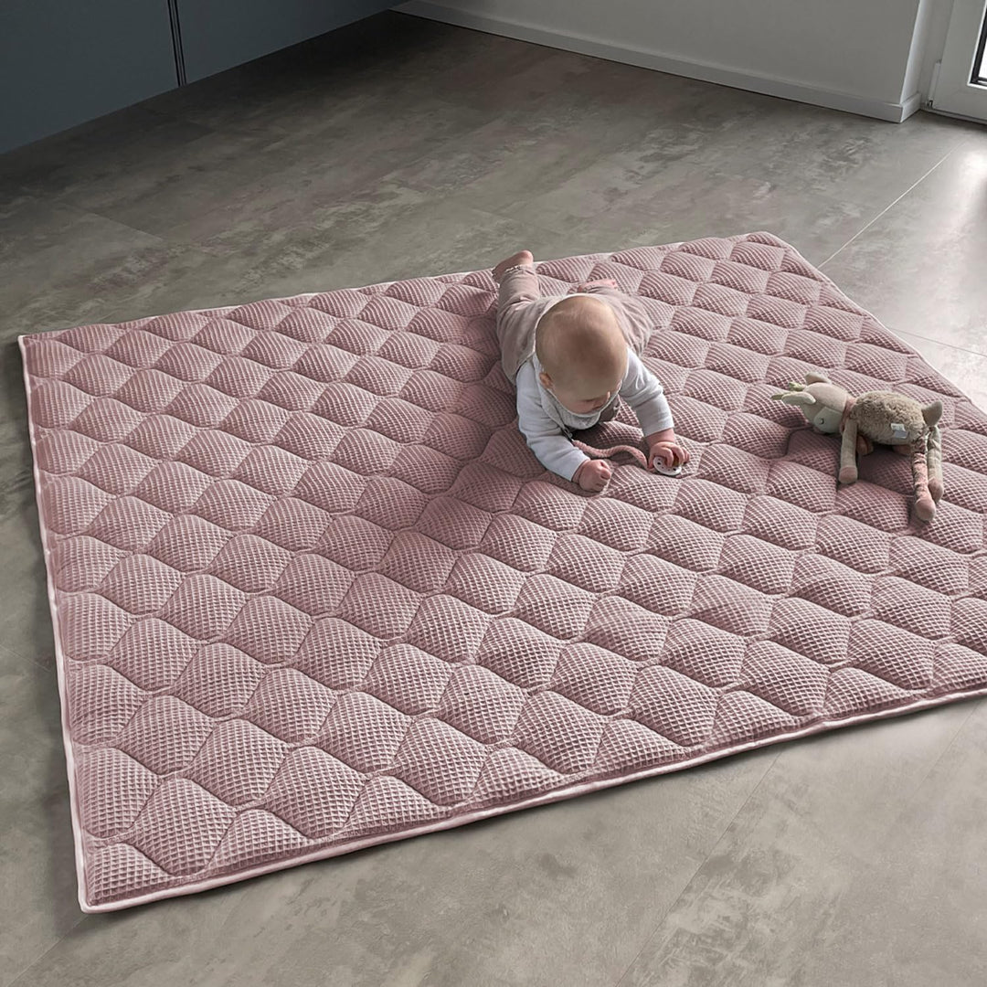 Sanosoft® Krabbeldecke - rutsch- &amp; wasserfest - Made in Germany Rosa 120x120cm 120x120cm Rosa, 120x1