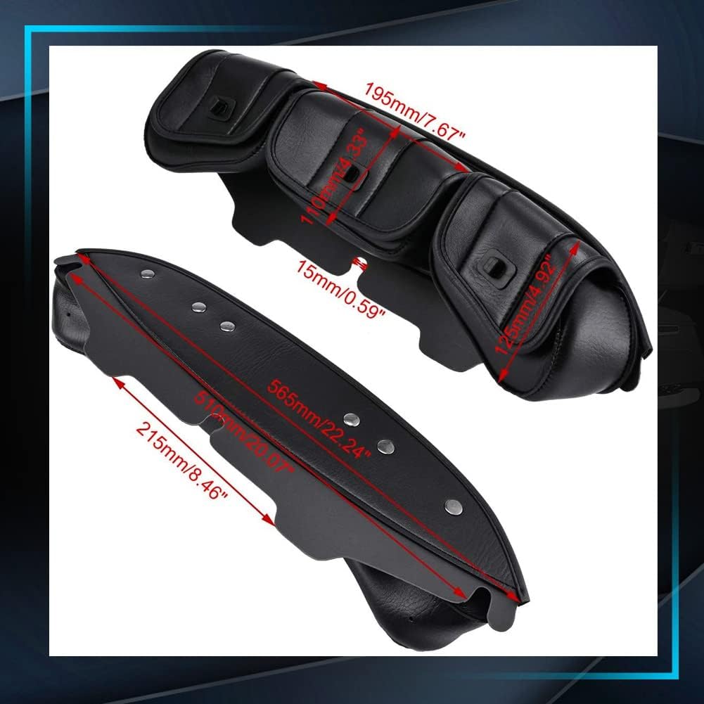 KATUR Motorrad Windschutzscheiben Tasche PU Leder mit Magnetverschluss für Harley Touring Street Gli