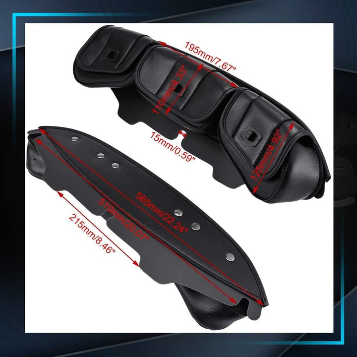 KATUR Motorrad Windschutzscheiben Tasche PU Leder mit Magnetverschluss für Harley Touring Street Gli