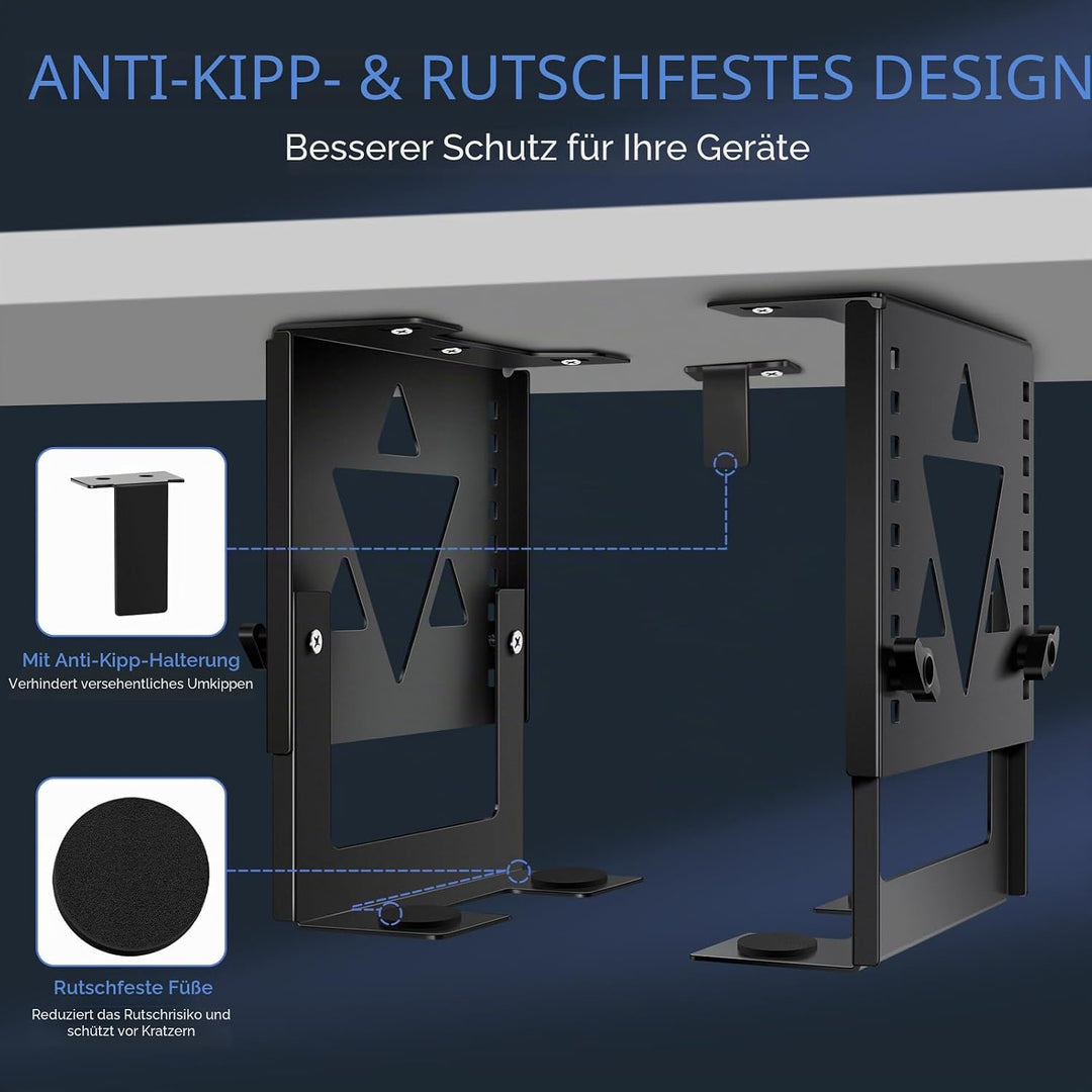 Mini-PC-Halterung für unter den Schreibtisch, höhen- und breitenverstellbare CPU/NAS-Halterung für M