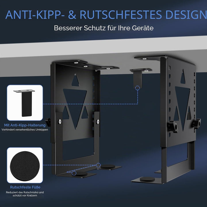 Mini-PC-Halterung für unter den Schreibtisch, höhen- und breitenverstellbare CPU/NAS-Halterung für M