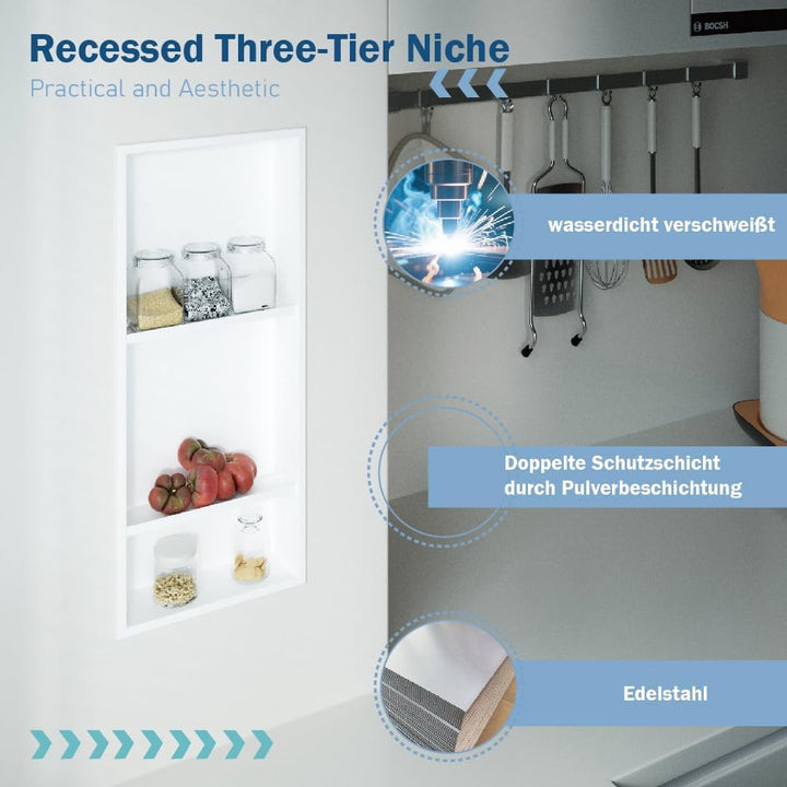 Edelstahl Wandnische dusche zur Aufbewahrung Duschablage Unterputz,Einbaunische Wand Eingebaut,Dusch