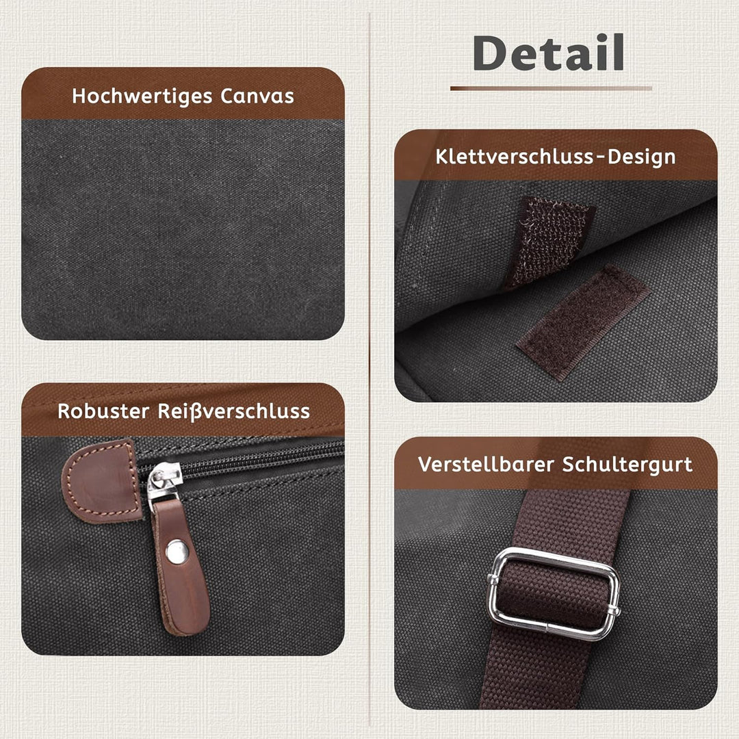 VARLIVOO Umhängetasche für Herren Schultertaschen 14" Zoll Laptoptaschen Messenger Bags Kuriertasche