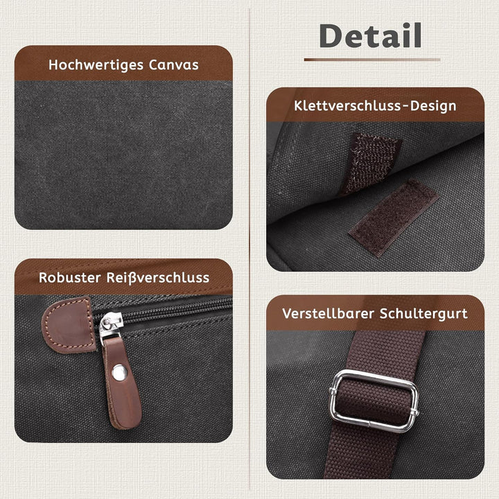 VARLIVOO Umhängetasche für Herren Schultertaschen 14" Zoll Laptoptaschen Messenger Bags Kuriertasche