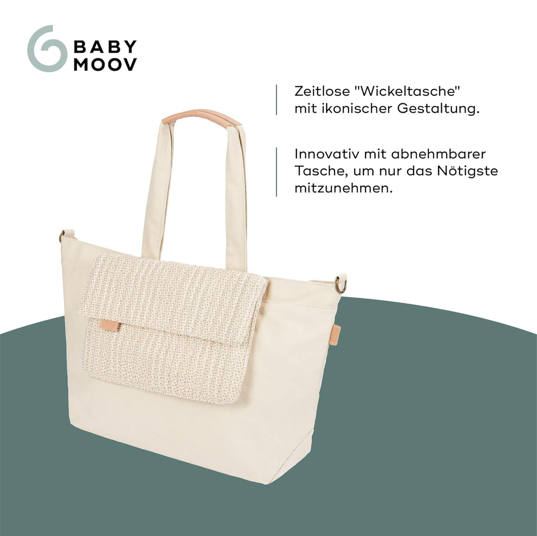 Babymoov Wickeltasche Tote Bag Bloom, Wickeltasche, Kapazität von 35l, zahlreiche Staumöglichkeiten,