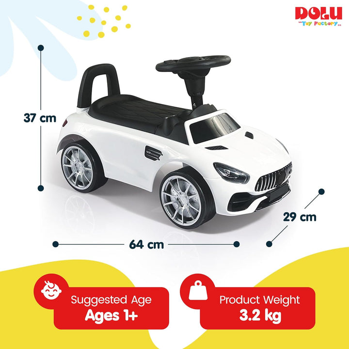 DOLU Aufsitzspielzeug mit Hupe und Rüssel, 37,5 x 64 x 29,5 cm – ideal für Kinder ab 12 Monaten, unt
