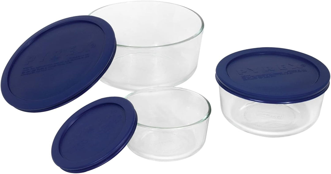 Pyrex Simply Store 3er-Pack (2, 4 &amp; 7 Tassen) grosses rundes Glas-Frischhalteset mit BPA-freien Deck