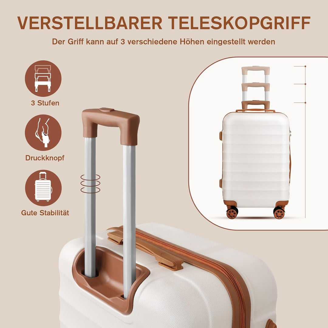 Zwillingsrollen 3 Stück Hartschalen Kofferset mit Rollen & TSA-Schloss, Leicht Koffer & Trolleys Ein