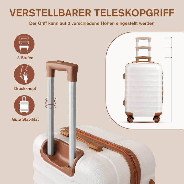 Zwillingsrollen 3 Stück Hartschalen Kofferset mit Rollen & TSA-Schloss, Leicht Koffer & Trolleys Ein