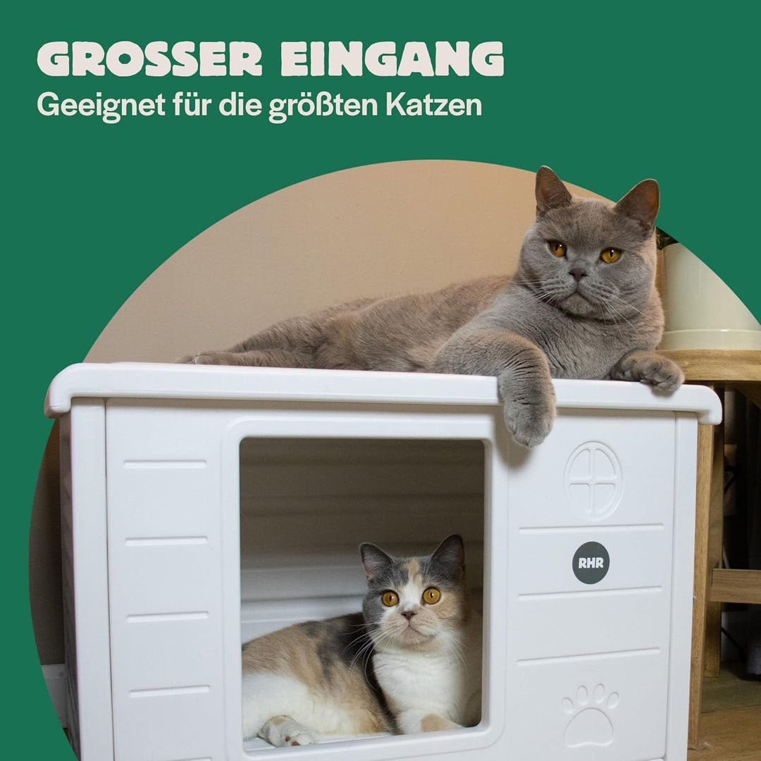 RHRQuality Katzenhaus Villa de Luxe – Für drinnen und draussen – Wetterfest und transportabel – Mit