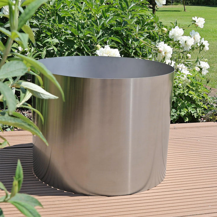 CLGarden Edelstahl Umrandung für 30 Liter Brunnenbecken Gartenbrunnen Brunnenumrandung für Terrasse