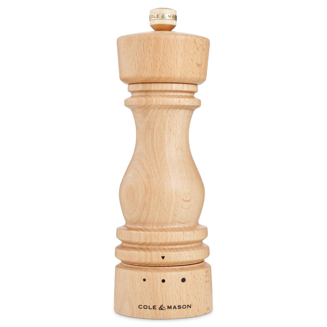 Cole & Mason Salzmühle London – nachfüllbare Gewürzstreuer mit Premium-Holz-Design – verstellbar für
