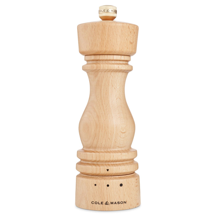 Cole & Mason Salzmühle London – nachfüllbare Gewürzstreuer mit Premium-Holz-Design – verstellbar für