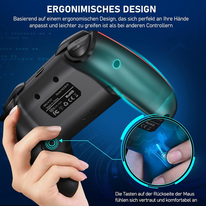 HELLCOOL Switch Controller, Kabellos Switch Controller für Switch/Lite/OLED Konsole, Switch Pro Cont