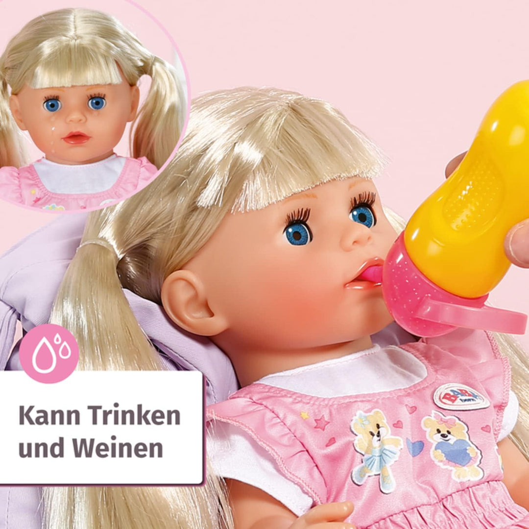 Zapf Creation 828533 BABY born Kindergarten Little Sister 36 cm grosse Puppe mit 7 lebensechten Funk